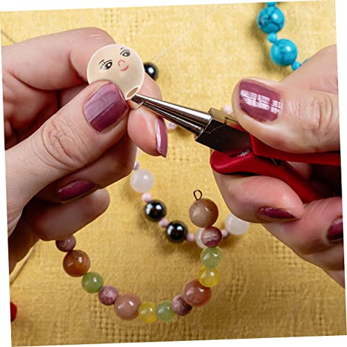 VILLCASE 50pcs Doll Wooden Beads Round Smile Beads Funny Wood Beads Jewelry Beads Circle Beads Decked Accessories Beads for Unfinished Wood Beads VILLCASE