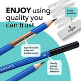 Castle Art Supplies 12 Piece Graphite Drawing Pencils Kit | For Adult Artists – Beginners and Advanced | Presented in Attractive, Compact, Sturdy Castle Art Supplies