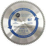 Benchmark Abrasives 10" TCT Saw Blades, Tungsten Carbide Tipped Circular Metal Cutting Saw Blades for Steel, Stainless Steel, Nickel, Titanium, Benchmark Abrasives