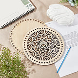 PH PandaHall Crochet Basket Bottom Kit 2 Style Natural Wooden Basket Bottom Crochet Basket Wood Base with 1pc 4mm Crochet Hook 40 Yard 9mm Cloth Yarn PH PandaHall