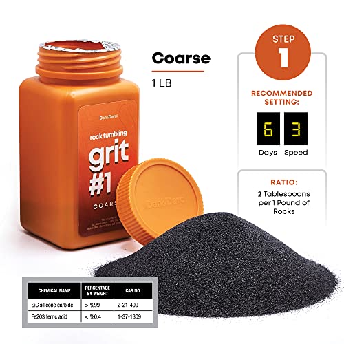 Dan&Darci Rock Tumbler Grit Refill Kit - 3.5 Pounds Grits Media + Poly Plastic Pellets - Rocks Polishing Refills for Any Brand Rock Tumblers - Rock Dan&Darci