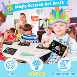 ZMLM Scratch Art Party Favors: 4 Pack Rainbow Scratch Paper Art Set for Kids 3-12 Years Old Art and Craft Notebook Girl Boy Birthday Gift Goodie Bag ZMLM