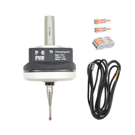 PGFUN CNC 3D Touch Probe XYZ Axis Edge Finder 3-Coordinate Measuring Sensor Kit with 8 mm Shank & 2.0 mm Ruby Ball Tip (NPN-NO) PGFUN