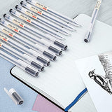 Shuttle Art School & Work Supplies Bundle, 15 Colors + 15 Black Japanese Style Pens for Writing Journaling Taking Notes School Office Home Shuttle Art