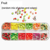 AKOAK 2 Boxes of Crystal Mash Clay Strip Flowers Fruit Slices Apples, Strawberries, Watermelons Nail Crafts Making, Decorations Scrapbook DIY Crafts AKOAK