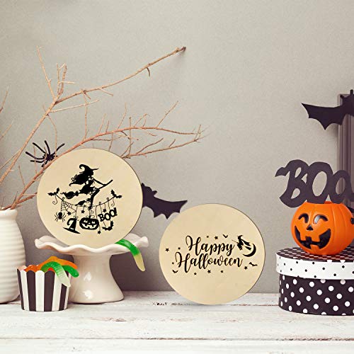 60 Pieces 5 Inch Unfinished Wooden Circles Blank Natural Round Wood Slices Wooden Cutout Tiles for DIY Crafts Home Decoration Painting Staining Coopay