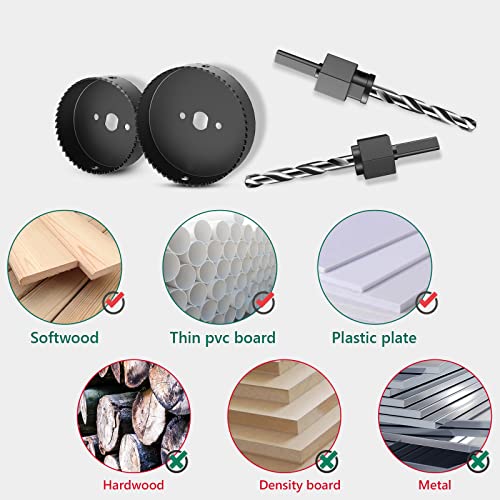 HYCHIKA Hole Saw Set with Case, 19 Pieces Hole Saw Bit with 3/4-5inch Saw Blades, 2 Mandrels,2 Drill Bits,1 Installation Plate,1 Hex Key, Hole Saw HYCHIKA BETTER TOOLS FOR BETTER LIFE