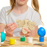 Bee Decor 80 Pcs Unfinished Wooden Cutouts Flower Bee Mushroom Butterfly Blank Wood Slice Blank Wooden Paint Crafts for DIY Crafts Home Decoration ABOOFAN