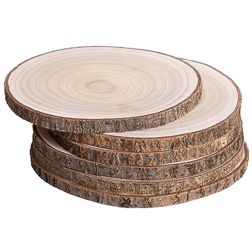 Natural Round Wood Slices 6 Pack 12-13 inches Unfinished Wood kit Circles DIY Crafts Wood Ornament Discs