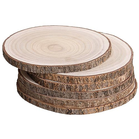 Natural Round Wood Slices 6 Pack 12-13 inches Unfinished Wood kit Circles DIY Crafts Wood Ornament Discs FORACKS