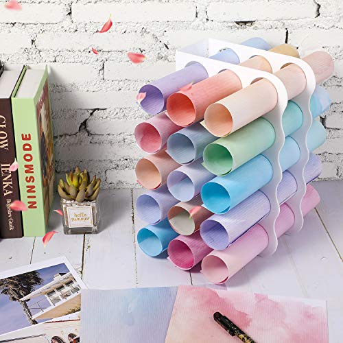 15-Holes Vinyl Storage Rack Acrylic Storage Organizer Multiple Large Holes Display Stand for Vinyl Rolls and More (12 Inch x 7.8 Inch, Aperture 2 Outus