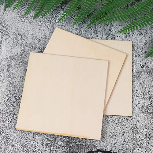 Healifty 20pcs Unfinished Wood Crafts Wooden Square Cutouts Unfinished Wood Squares Wooden Chips for Crafts Homemade Ornaments Wood Craft Slices Wood Healifty
