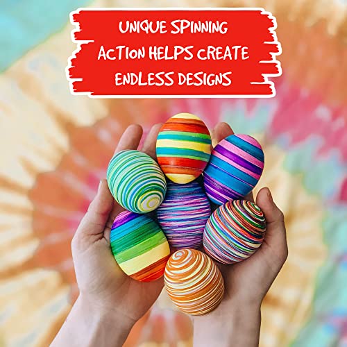 The EggMazing Easter Egg Mini Decorator Kit Arts and Crafts Set - Includes Egg Decorating Spinner and 6 Markers [Packaging May Vary] The Eggmazing Egg Decorator