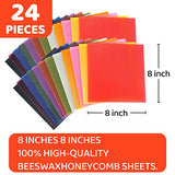 Nafziger 24 Pack 8x8 Inch Beeswax Sheets for Candle Making Kit Starter, Beeswax Candle Making Kit for Kids, Beeswax Honeycomb Sheet, Beeswax for Nafziger