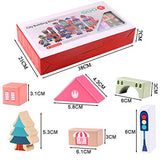 CICITOYWO Wooden Building Blocks Set Wood Kids Construction Stacker Stacking Preschool Learning Educational Preschool Toys Kit for Toddler 3+ Year CICITOYWO