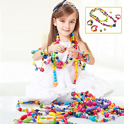 NIDOOT Pop Beads, Girls Jewelry Making Kit, Bracelet Making Kit for Girls, 550Pc+ Snap Beads for Kids, Girl Toys Age 4-5, 5 6 Year Old Girl Gift, - WoodArtSupply