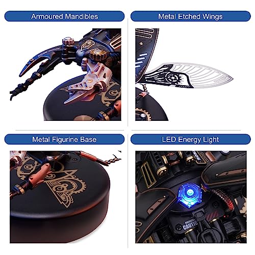 ROBOTIME MI03 Model Kits for Adults/Teens-Storm Beetle Model Building Kits-115 Pieces Mechanical 3D Puzzle-Birthday Gift for Men-Aesthetic Desk Toy - WoodArtSupply