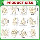 MGParty 60Pcs DIY Wood Slices, Wooden Christmas Ornaments Bulk for Crafts, Unfinished Paintable Wooden Hanging Decorations, Wood Kit for Crafts with MGparty