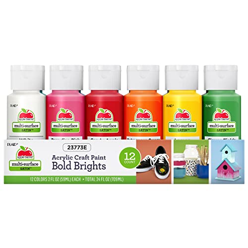 Apple Barrel Essentials Acrylic Paint Set, 12, 24 Fl Oz (Pack of 1) Apple Barrel