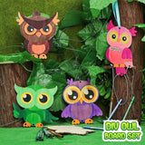 TREACLUB 16 Pack Wind Chime Kits for Kids, Make Your Own Owl Wind Chime DIY Coloring Paint Owl Wooden Arts and Crafts Birthday Gifts for Girls Boys TREACLUB