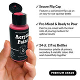 Paint Pouring Acrylic Paint Kit Ready to Pour Art and Liquid High Flow Painting Supplies Bulk 24 Color Craft Set with Metallics Fluid Acrylic Medium HIPPIE CRAFTER