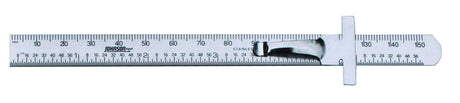 Johnson Level & Tool 7203 Stainless Steel Metric Pocket Clip Rule, 6", Silver, 1 Ruler Johnson
