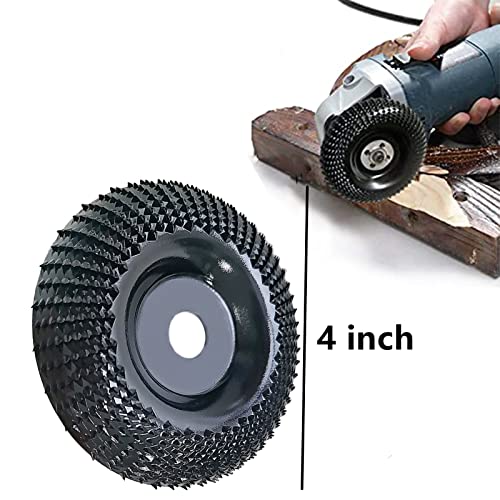 Wood Carving Disc Grinder Wheel Disc 4 Inch Wood Shaping Wheel Wood Grinding Shaping Disc for Angle Grinders with 5/8” Arbor lumfork