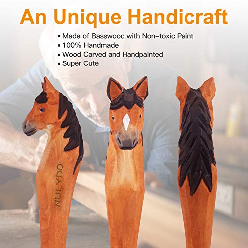 NULYDO 100% Handmade Wood Carved Animal Gel Pen | Horse, Cute Stationary School Supply Office Supply, Fun Pen Novelty Writing Pen, Unique Gift Pen NULYDO