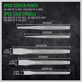 SWANLAKE Punch and Chisel Set, Including Taper Punch, Cold Chisels, Pin Punch, Center Punch (16pcs) SWANLAKE GARDEN TOOLS