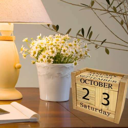 FULL OF INNOVATION Block calendar for desk, wooden rustic decor, 2024 and perpetual, wood office accesory, date day week month, new year, father FULL OF INNOVATION