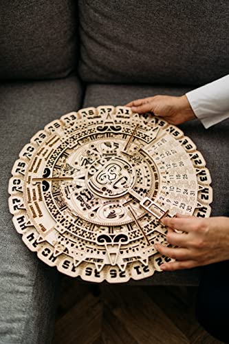 Wood Trick Mayan Wall Calendar 3D Wooden Puzzles for Adults and Kids to Build - 16" - Wooden Model Kit - Aztec Calendar - WoodArtSupply