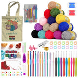 MOMOTOYS Beginner Crochet Kit w/ 130 Page Book, Crochet Yarn Set, Crochet Hook Kit & Crochet Needle Kit - Crochet Kits for Beginners - Crocheting Kit MOMOTOYS
