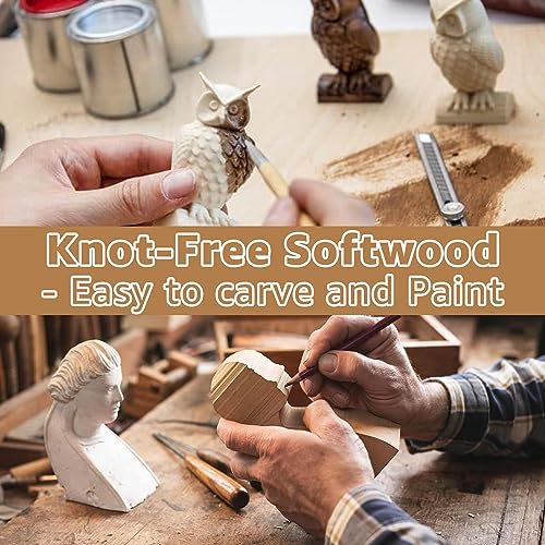 CYEAH 8 PCS Basswood Carving Block, 6 x 2 x 2 Inch Basswood for Wood Carving, Whittling Wood Carving Wood Blocks, Unfinished balsa Wood Blocks for CYEAH