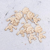 ABOOFAN 60 Pcs Wooden Table Christmas Decor Unfinished Wood Monkey Cutout Shapes Wood Letters Crafts Wood Cutouts for Crafts Unfinished Wooden ABOOFAN