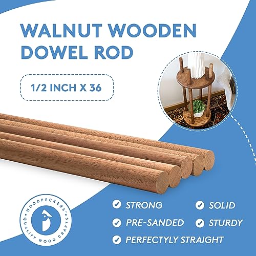 Wood Square Dowel Rods 1/4-inch x 48 Pack of 50 Wooden Craft Sticks for  Crafts and Woodworking by Woodpeckers
