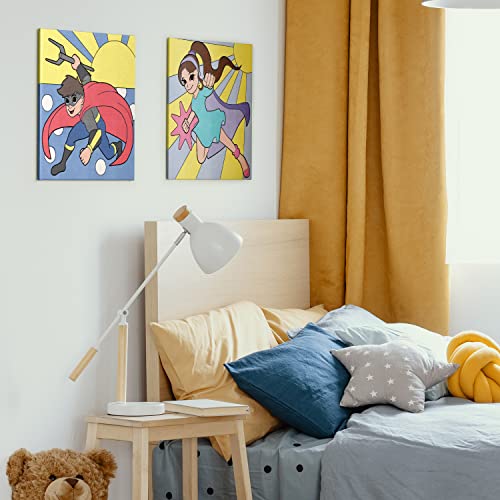 Arteza Kids Paint by Numbers Kit, 10x10 Inches, Pre-Printed Superhero Canvas Painting Kit Arteza Kids