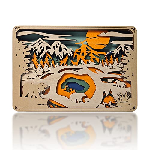 3D Rustic Forest Park Animal Wall Sculpture by CmayAlgc - Unique Wooden Art Decor for Home and Office CmayAlgc