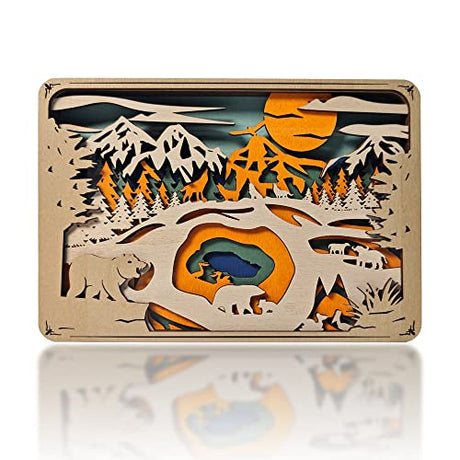 3D Rustic Forest Park Animal Wall Sculpture by CmayAlgc - Unique Wooden Art Decor for Home and Office CmayAlgc