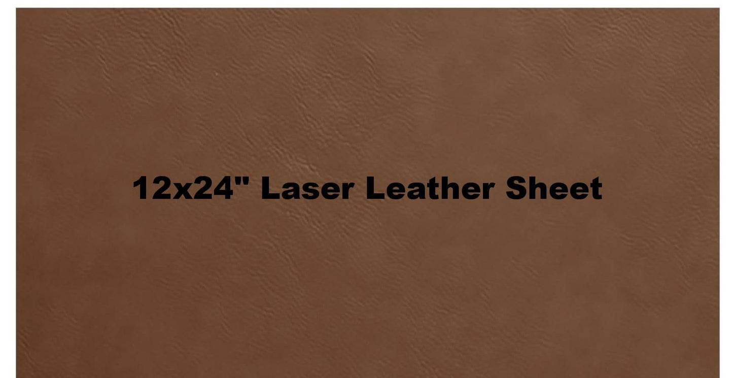 12" x 18" Laserable Leather Sheets with Heat Self-Adhesive, Laserable Leatherette, CO2 Laser Engraving Supplies, for Glowforge Supplies and Materials