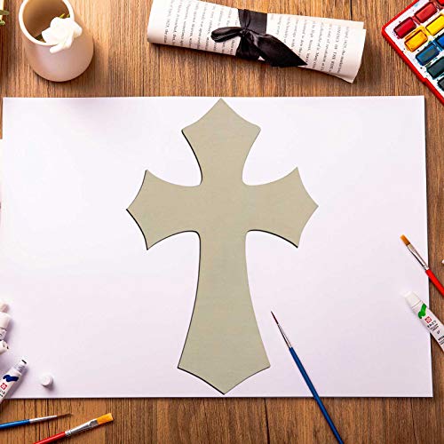 Creaides Wooden Cross DIY Crafts Cutouts Cross Shaped Unfinished Wood Slices Embellishments Ornaments for DIY Projects Halloween Christmas Party - WoodArtSupply