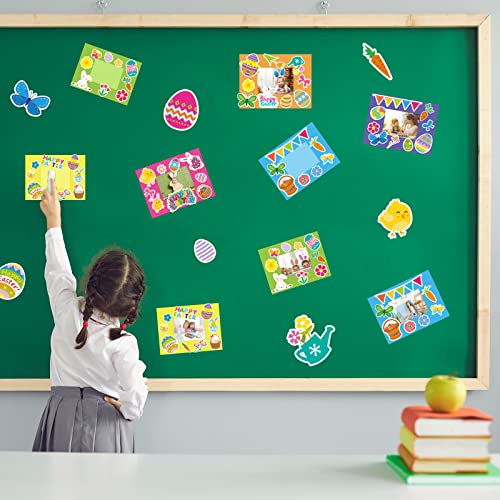 chiazllta 24 Packs Easter Kid's Craft Kits Easter Bunny Egg DIY Picture Frame Craft Suitable for Easter Class Game Activities Gift for Kids chiazllta