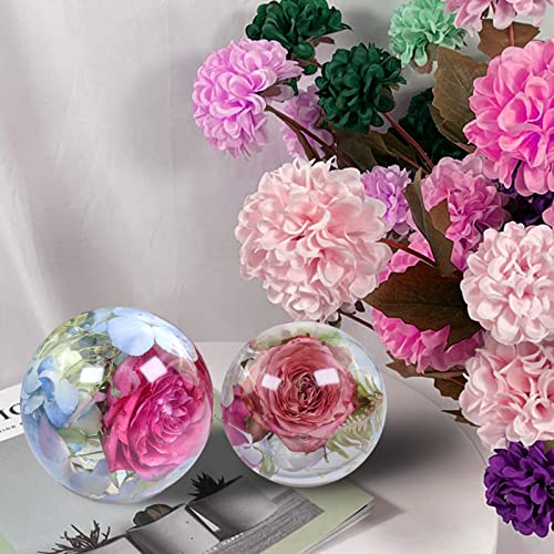 Voaesdk 2Pcs Large Sphere Resin Molds,4.7'' & 4'' Crystal Ball Silicone Resin Molds for Flowers Preservation,Seamless Orb Epoxy Resin Molds for DIY Voaesdk