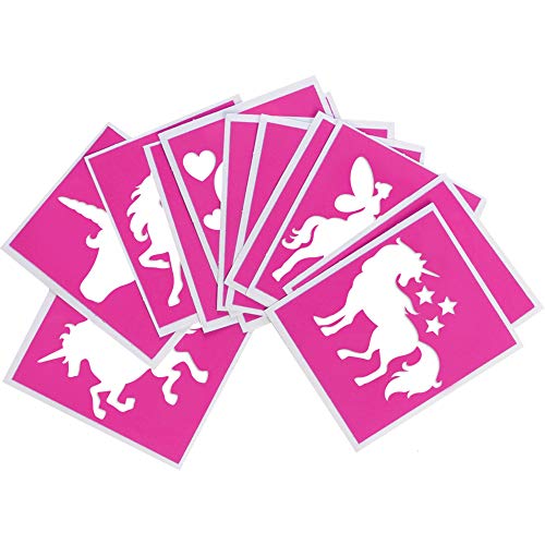 GirlZone Unicorn Glitter Tattoo Studio, Easy To Use and Skin-Safe Kids Temporary Sparkle Tattoos for Creative Playtime, Fun Party Crafts for Kids GirlZone