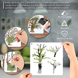 8 Pieces Reusable Tree Stencils Aspen Trees Stencils Reversed Branches Stencils Painting Tree Template Plastic Drawing Stencils for Canvas Wood Wall Chinco