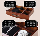 E-isata Solid Wooden Jewellery Box Jewelry Storage Box Organizer for Earring Bracelet Gift for Women Girlfriend Birthday Aniversary (Middle) E-isata