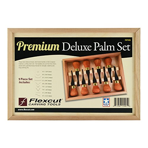 FLEXCUT 9 Piece Premium Deluxe Palm Set (FRP405) - WoodArtSupply