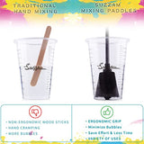 Resin Mixer Paddles, Suzzam 6 Pcs Epoxy mixing paddle Paint Stirrer for drill, Reusable Paint Mixer for Resin, Silicone Mixing, Paint Suzzam