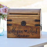 Personalized Wedding Card Box Wood Wedding Card Box with Slot Option 5th Anniversary Gift Wedding Memory Chest Custom Keepsake Trunk Generic