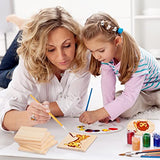 36 Pcs Unfinished Wood Coasters 4" Square and Round Wood Slices for Nature Crafts Blank Wooden Coasters for Crafts and 132 Pcs Non Slip Dot Stickers EBOOT