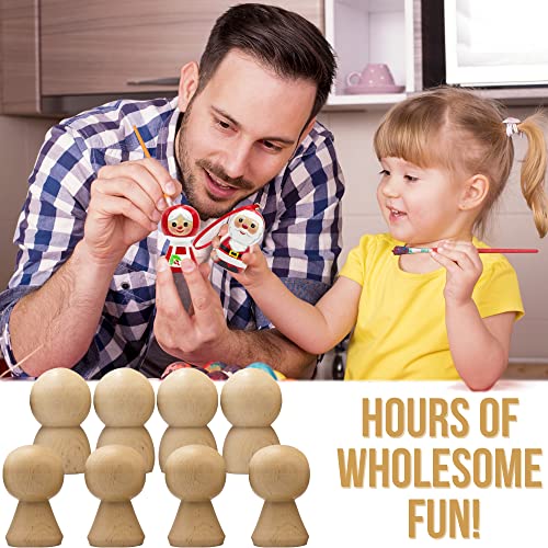 Wooden Peg Dolls Unfinished Set of 8 pcs - Wooden Dolls Peg People Family - Wooden Pegs Male and Female - Wooden Peg Family - Wooden Doll Body for AEVVV